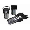 5 Piece Stainless Steel Barbecue Set in Waist Bag (18"x11")